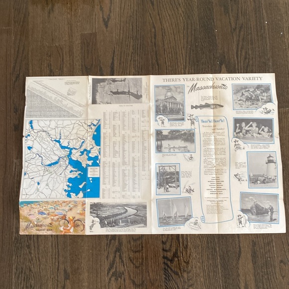 Vintage Massachusetts Tourist Map - Paper Map - State Highway Map - Picture 13 of 14